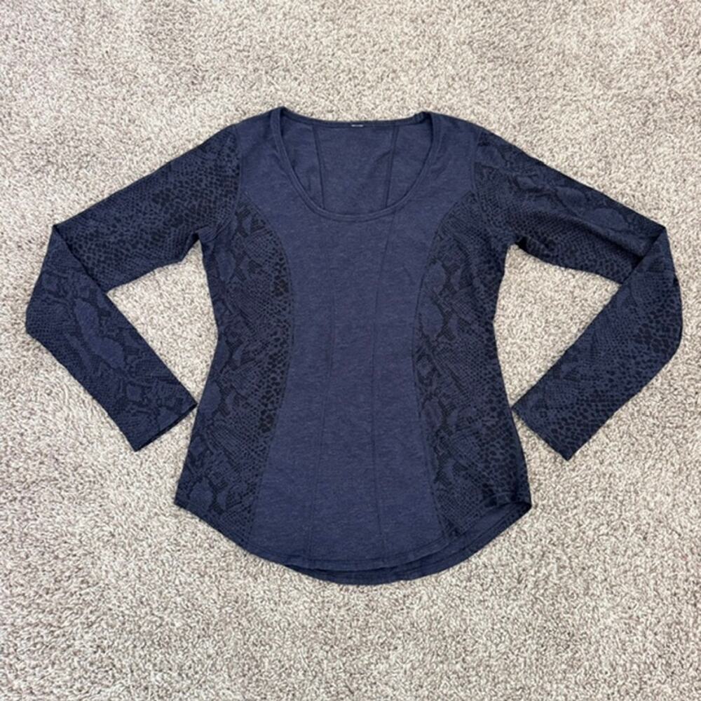 Lululemon Top Between the Lines Inkwell Desert Snake Deep Coal Black Women's 8